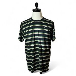 Brixton Striped T Shirt Mens‎ Short Sleeve Casual Green Black Tee